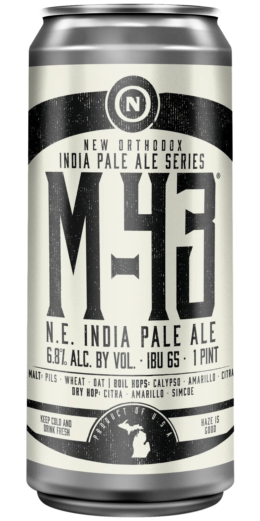 Old Nation M-43 beer in an aluminum can
