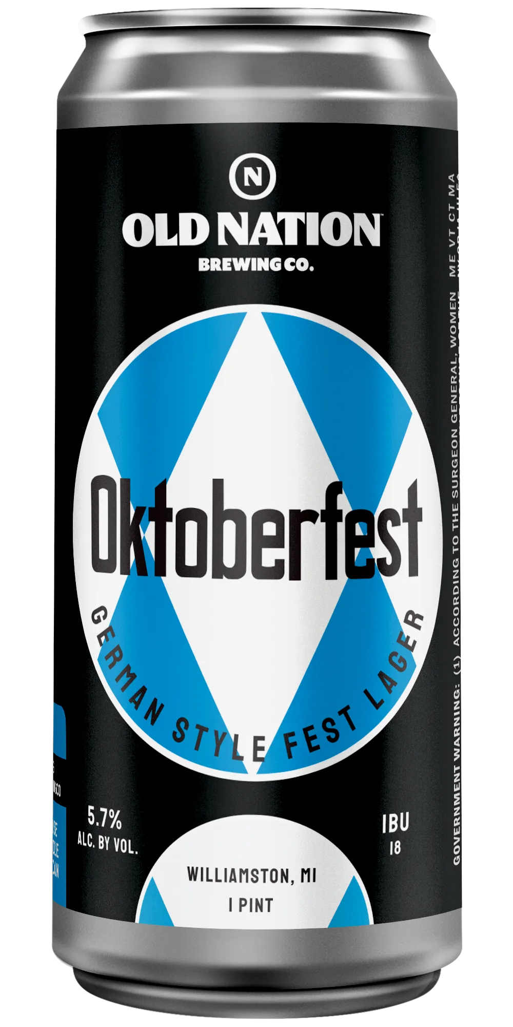 Old Nation Oktoberfest beer in an aluminum can
