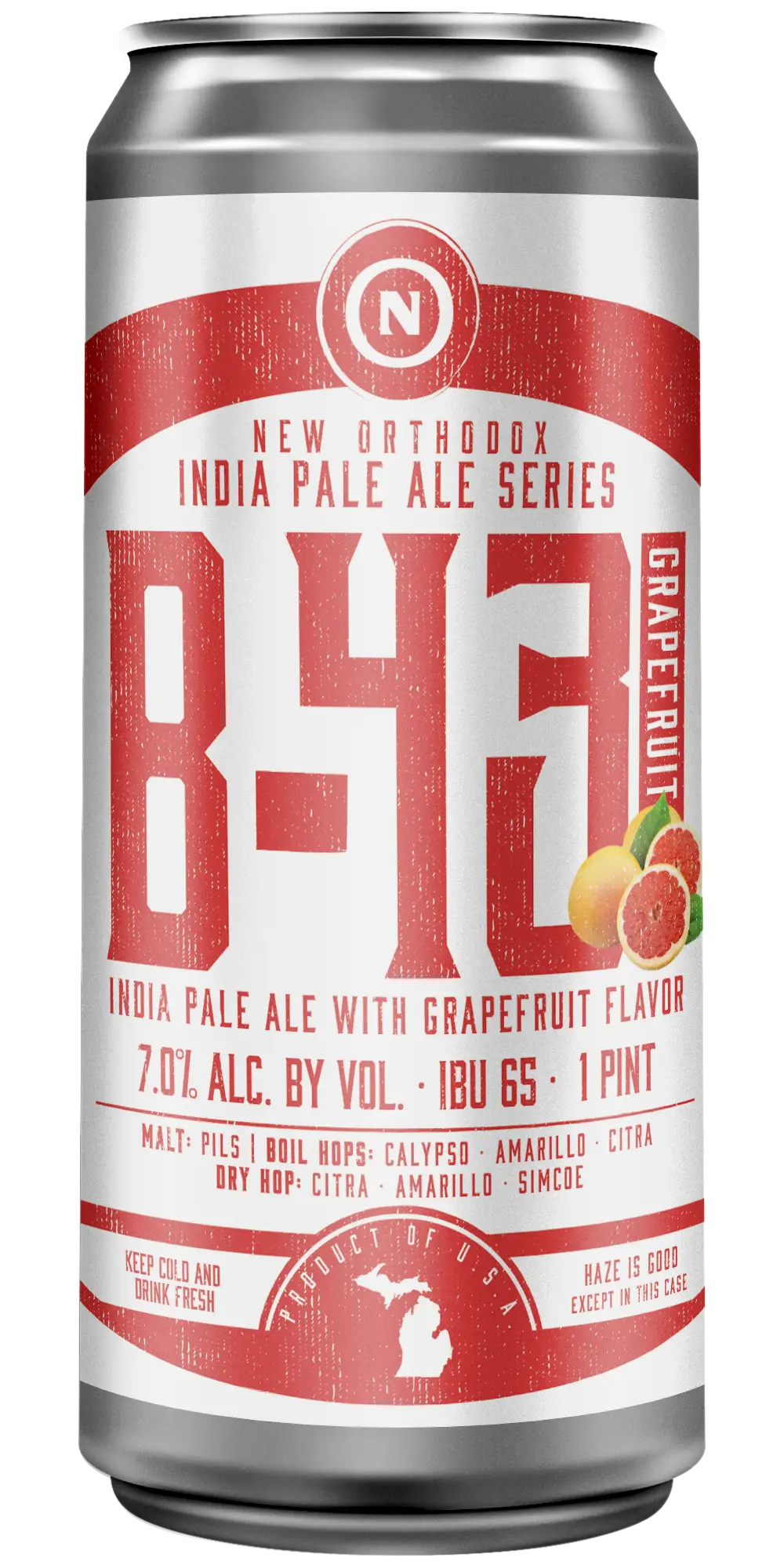 Old Nation Grapefruit B-43 beer in an aluminum can