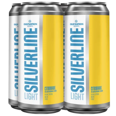 A four pack of Old Nation Silverline Light Citronade cans.